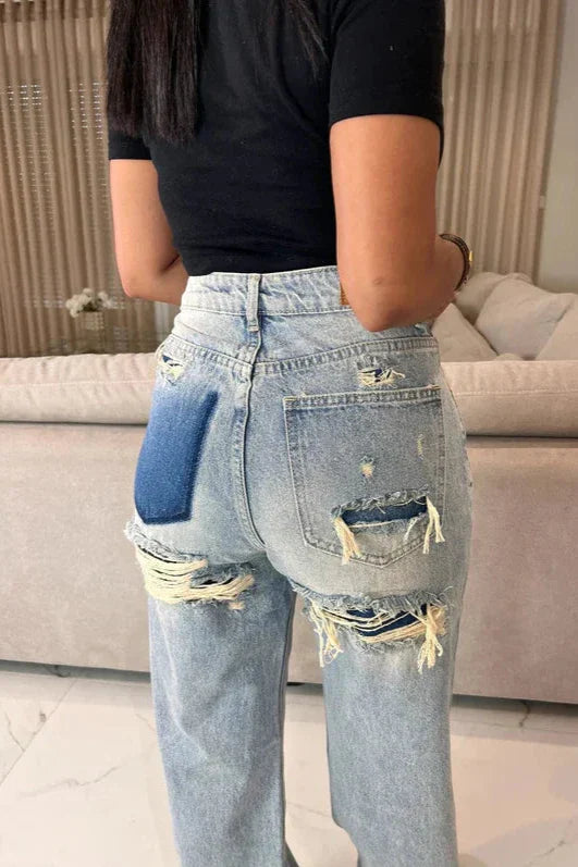 Straight Ripped Jeans