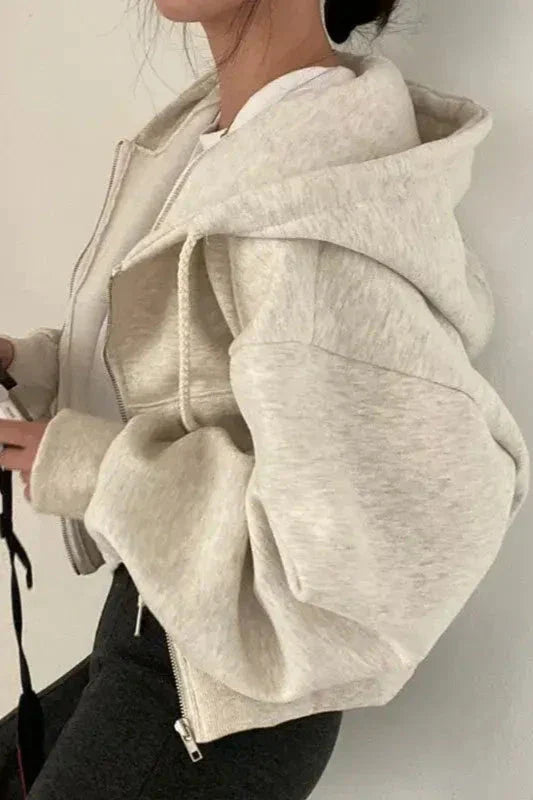Solid Hooded Sweatshirt
